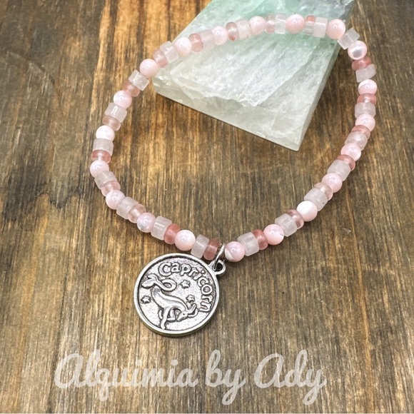 Alquimia Pink and Silver Bracelet with Rose Quartz Beads - Picture 1 of 2